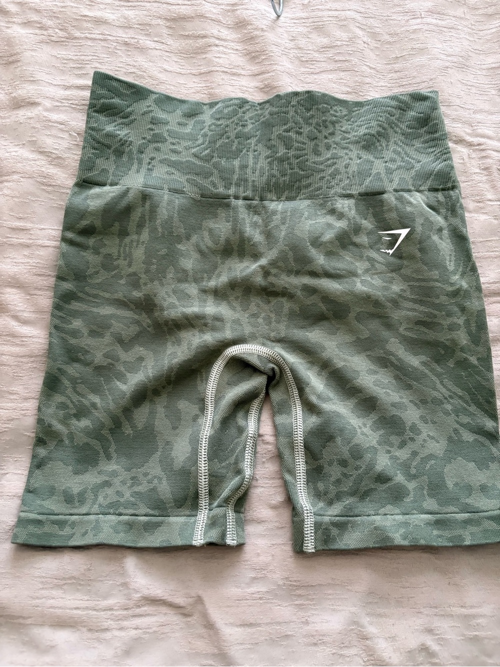 Gymshark Olive Camo Seamless High-Waist Bike Shorts